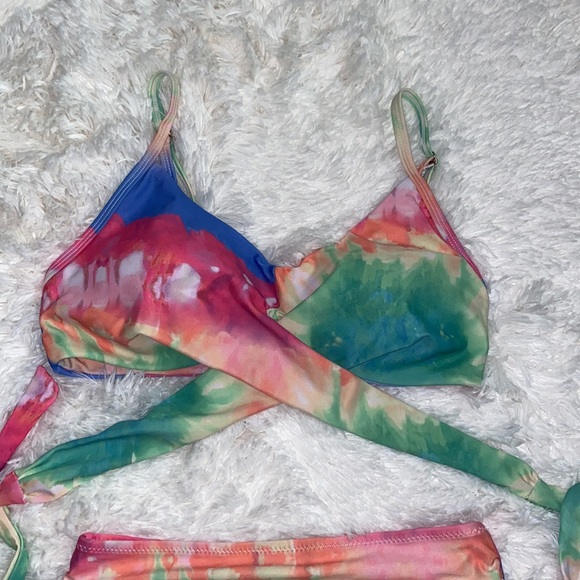 Women's Wrap Front High Waisted Bikini Set Two Pieces Bathing Suits Size S - Picture 4 of 8